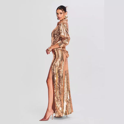 Sleeveless Slim Fit Sequin Party Prom Dress