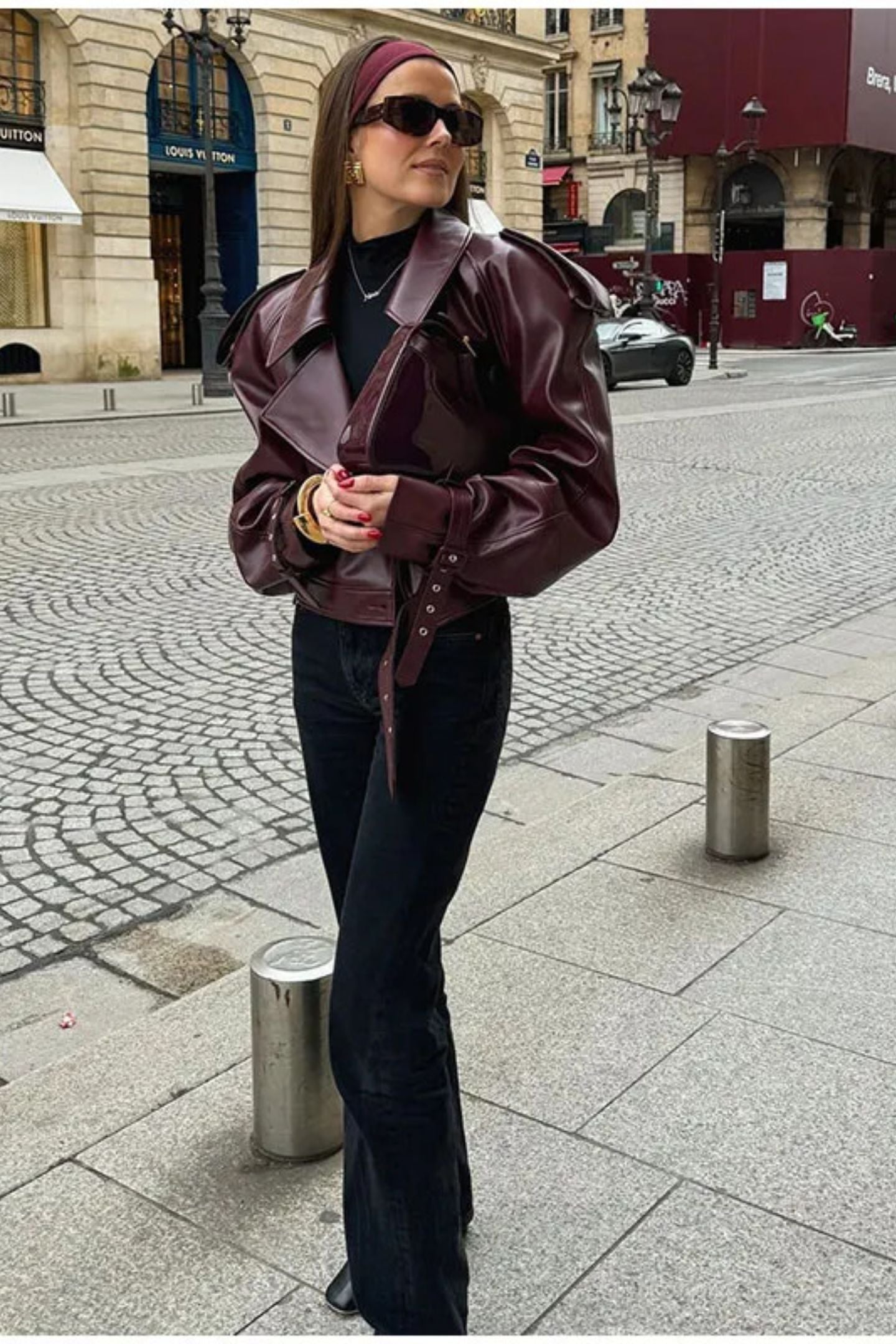 Dana Faux Leather Cropped Jacket