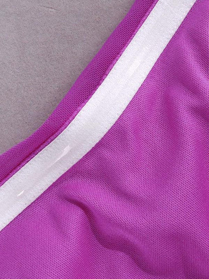 Pink Tube High Slit Sheath Maxi Dress