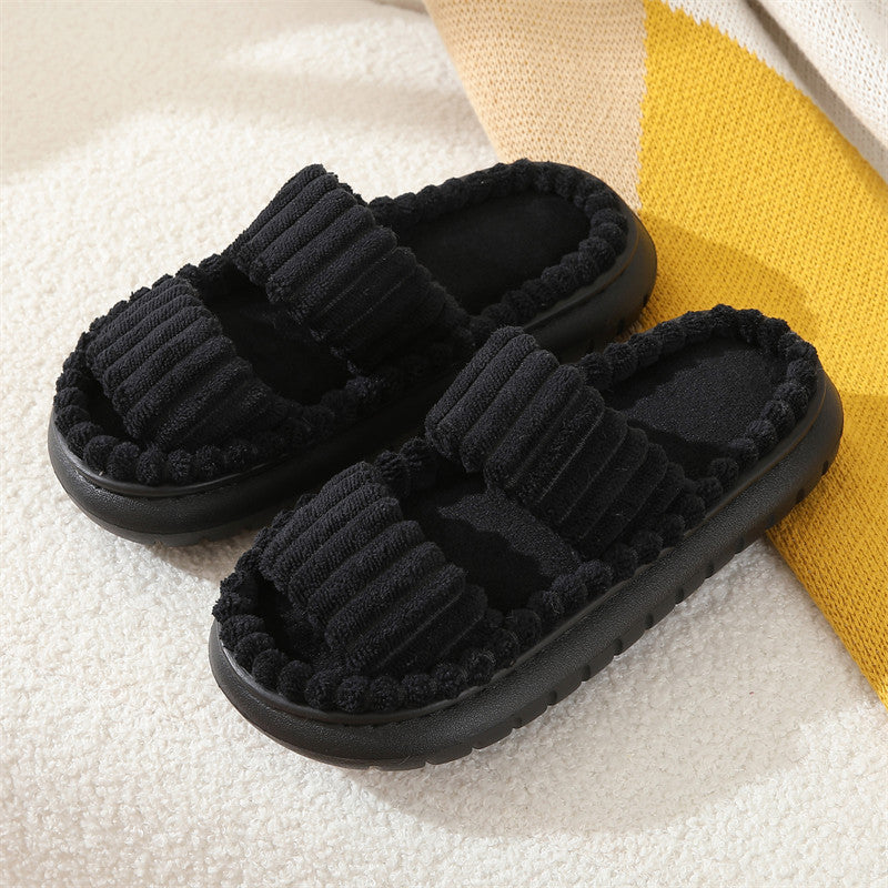 AmyVictoria™ – Cozy Fluffy Open-Toe Home Slippers