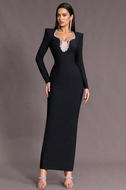 Miamor Diamante Stretch Maxi Dress