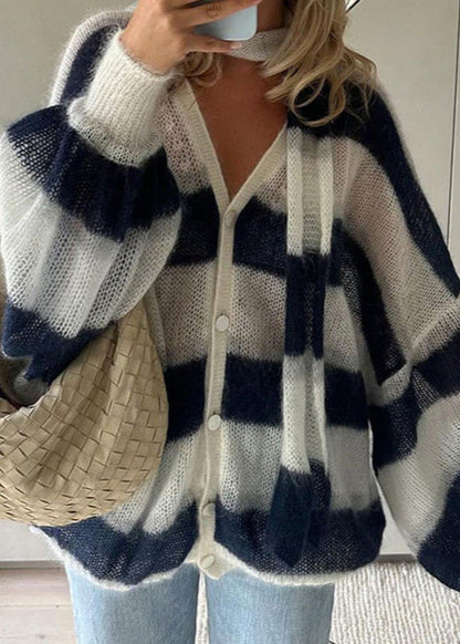 Coastal Breeze Striped Knit Cardigan