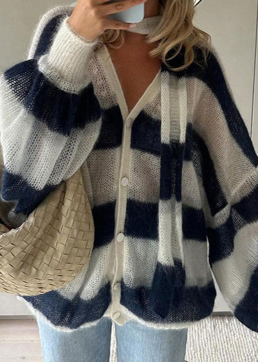 Coastal Breeze Striped Knit Cardigan