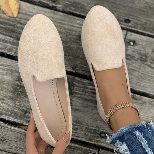 AmyVictoria | Simple Solid Color Pointed Toe Flat Shoes