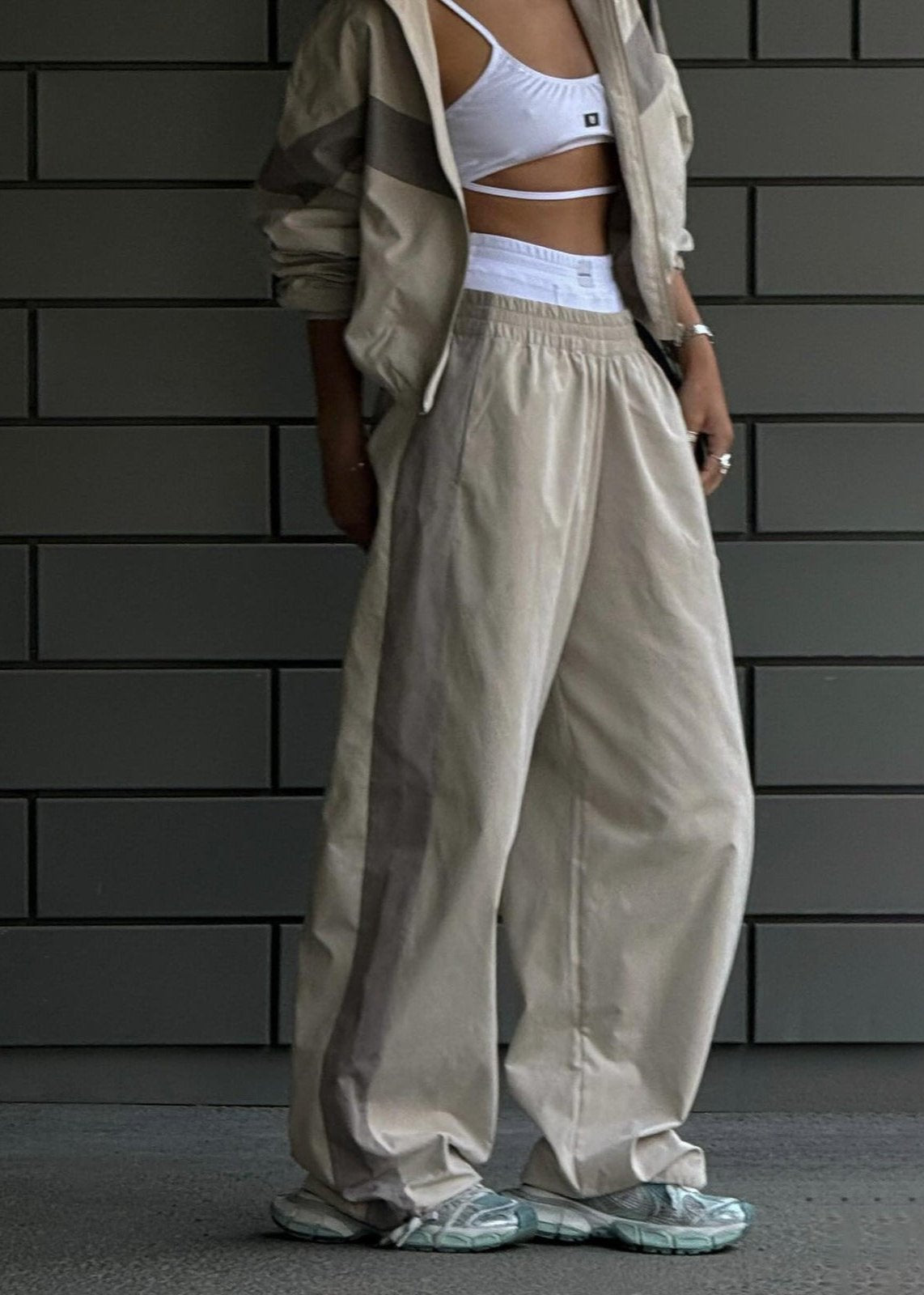 Neutral-Tone Track Set - Modern Streetwear