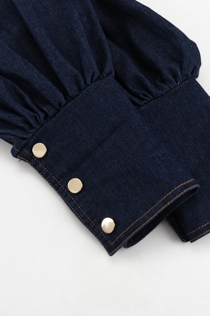 Lena Puff Sleeve Denim Mini Dress