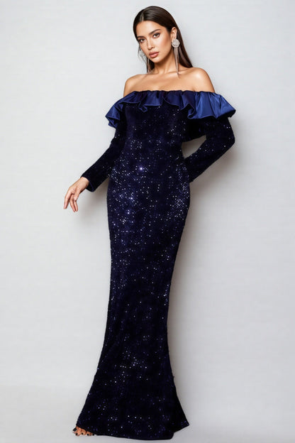 Giavanna Fishtail Sequinned Maxi Dress