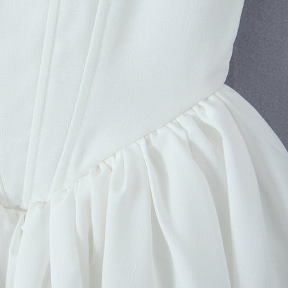 White – Waist-Cinching Camisole Slim Dress