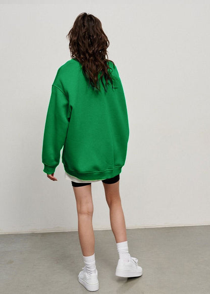 Oversized Green Sweatshirt - Relaxed Street Style