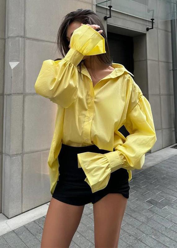 Oversized Yellow Statement Shirt - Bold Elegance