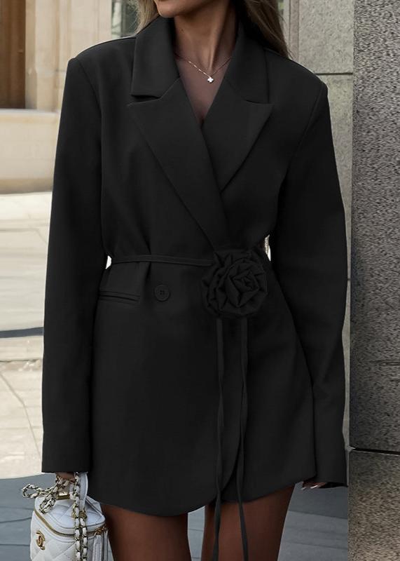 Slate Bloom Belted Blazer