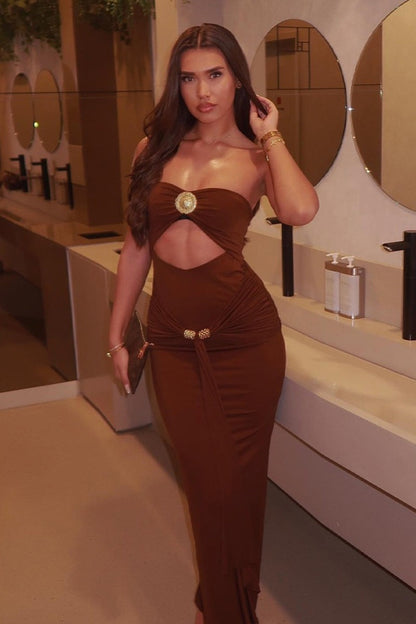 Strapless Hollow Long Maxi Dresses