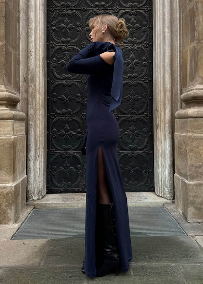 Midnight Poise - One-Shoulder Maxi Dress