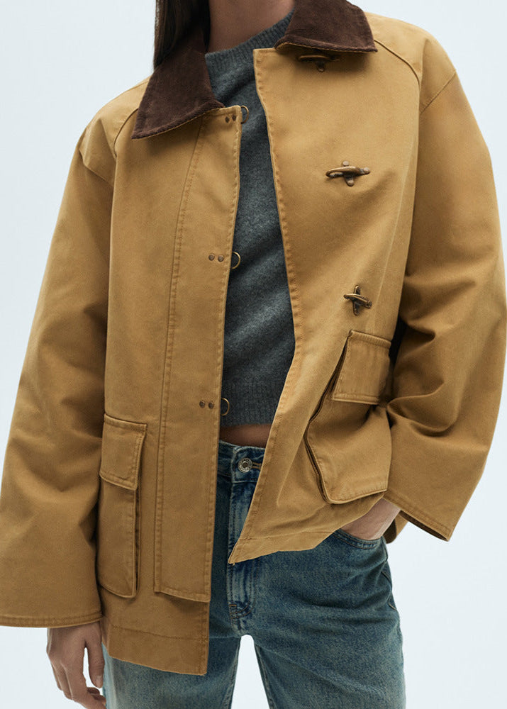 Harper Corduroy Collar Canvas Jacket