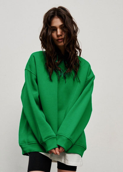 Oversized Green Sweatshirt - Relaxed Street Style