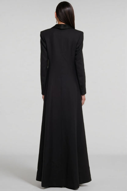 Eira One Button Satin Maxi Dress