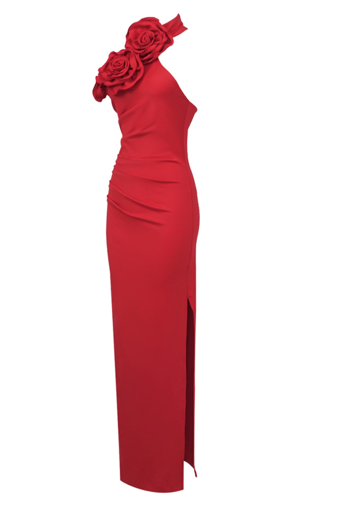 Moira Halter Floral Applique Maxi Dress