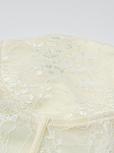 Lace See Through Bandeau Top & Ultra Short Skirt Coord Set