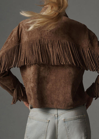 Western Charm Fringe Suede Jacket