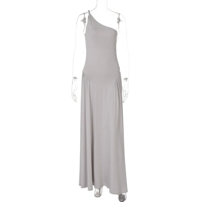 Kamoni One-Shoulder Ruched Maxi Dress