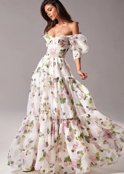 Rosalie Charm - Off-Shoulder Floral Maxi Dress