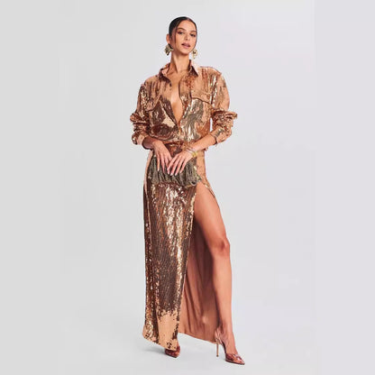 Sleeveless Slim Fit Sequin Party Prom Dress