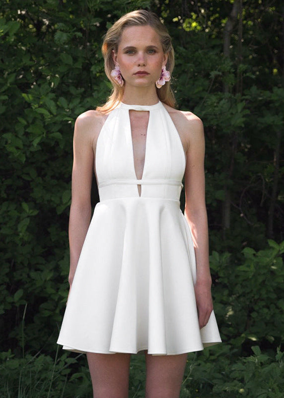 Aveline - Halter Backless Fit & Flare Dress