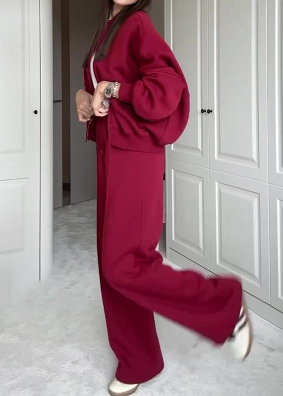 Burgundy Two-Piece Lounge Set