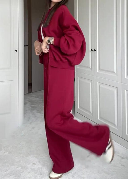 Burgundy Two-Piece Lounge Set