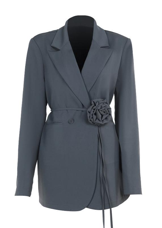 Slate Bloom Belted Blazer
