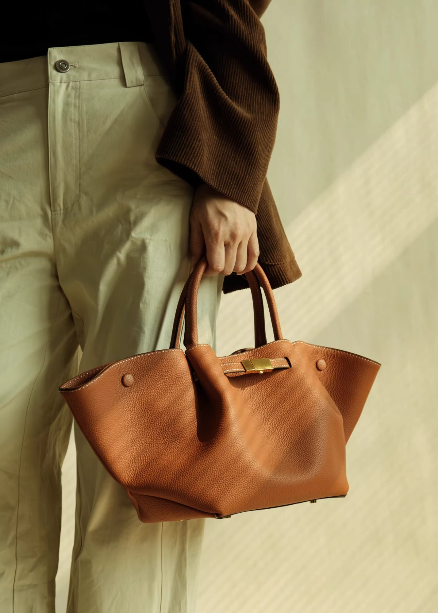 Classic Textured Leather Handbag