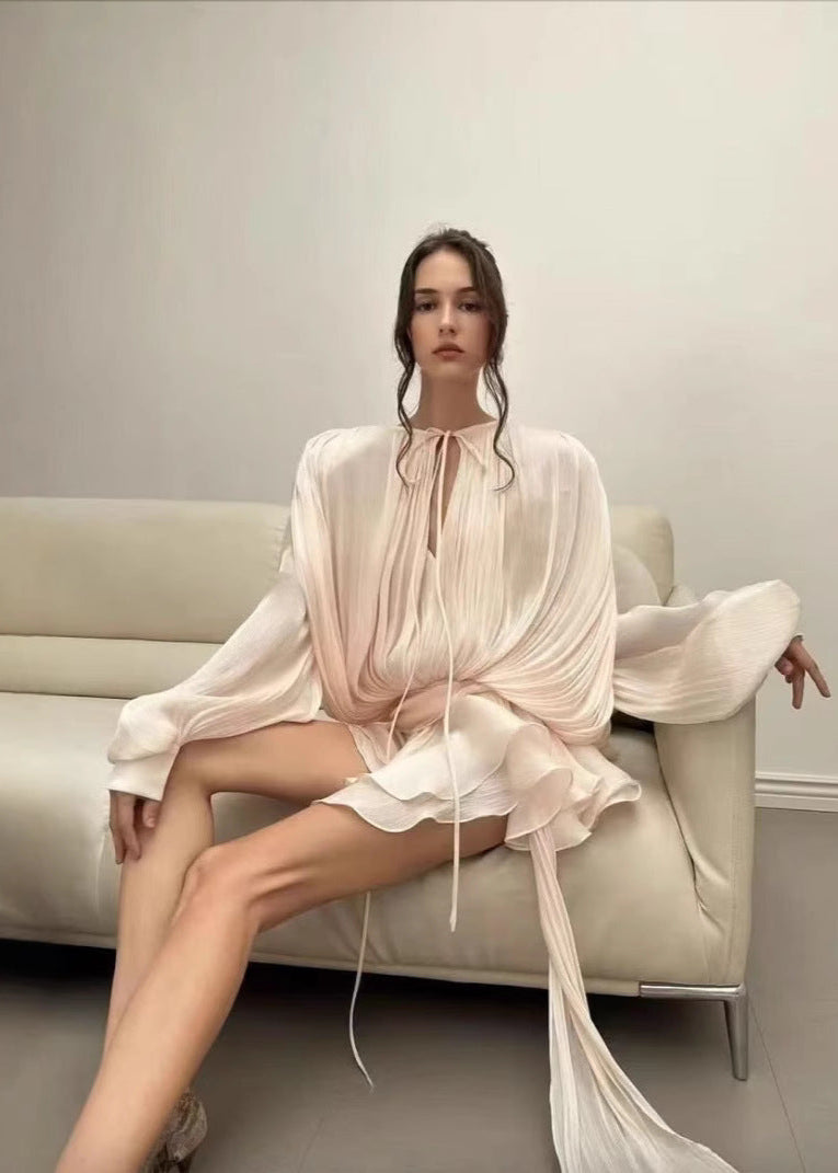 Élise - French-Inspired Pleated Mini Dress