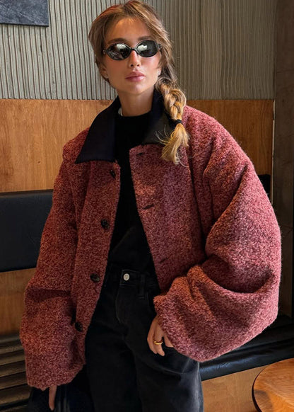 Luxe Teddy Bouclé Jacket - Chic Oversized Style