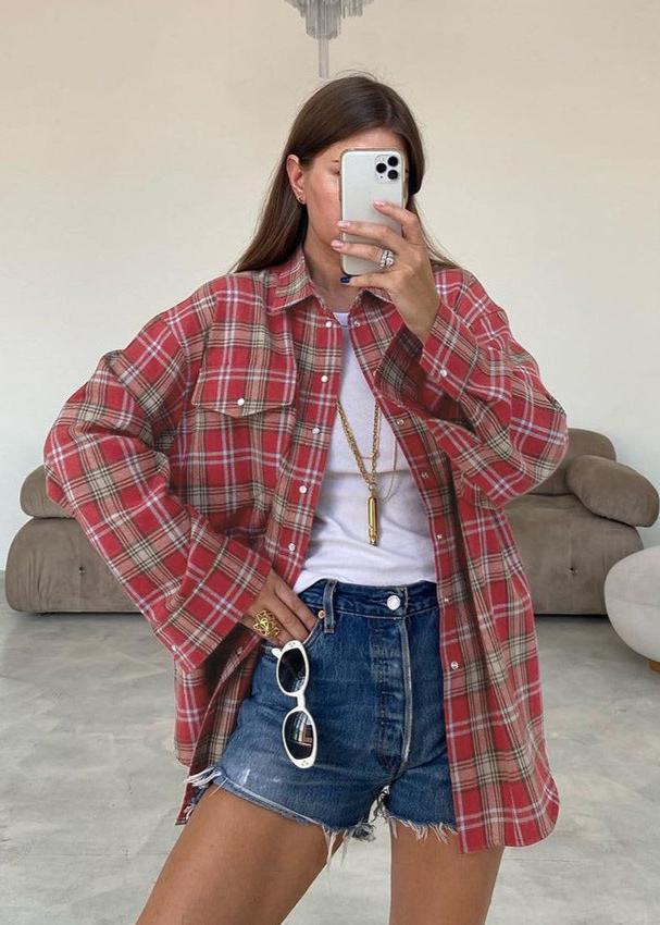 Plaid Casual Overshirt