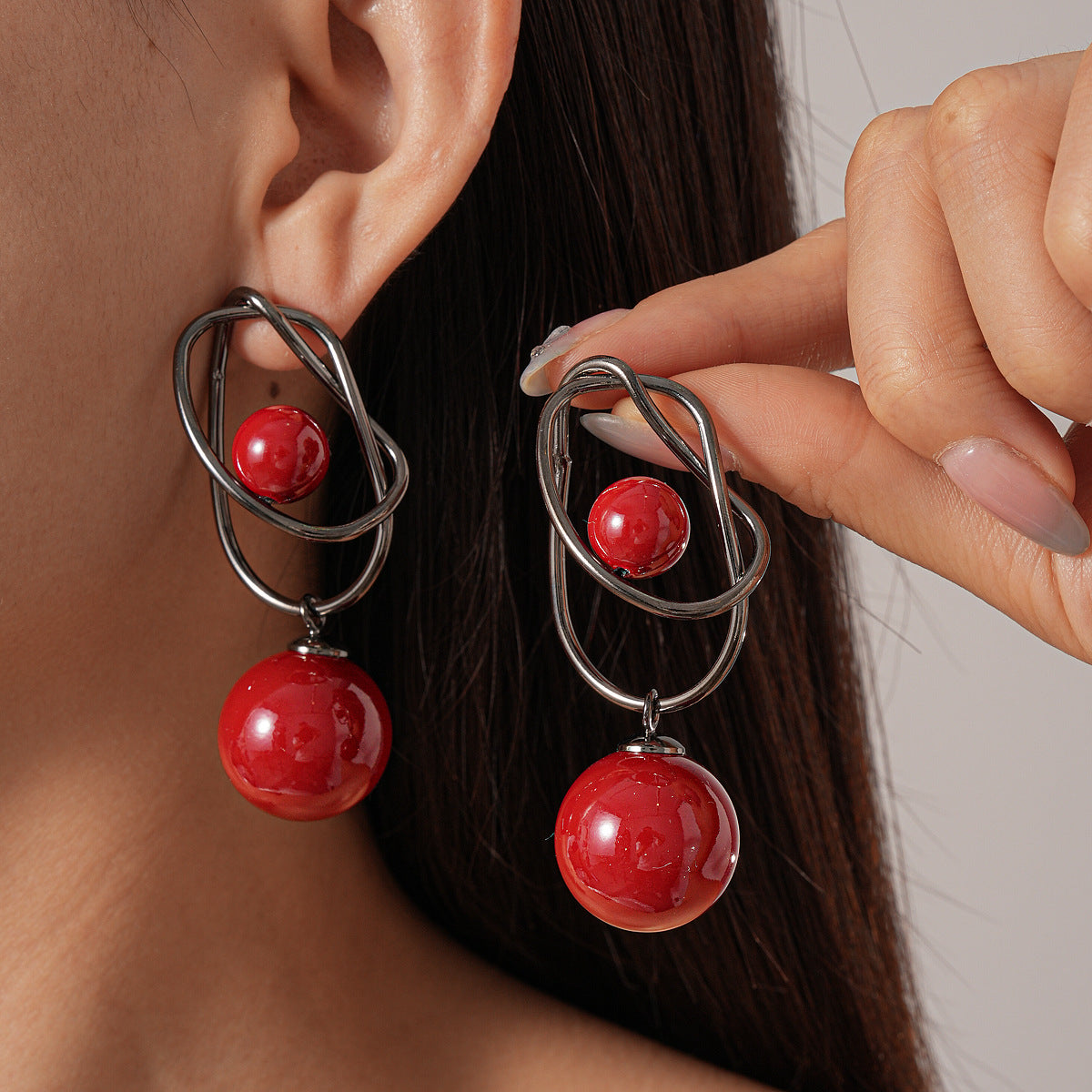 Acrylic Geometric Sphere Wrap Earrings