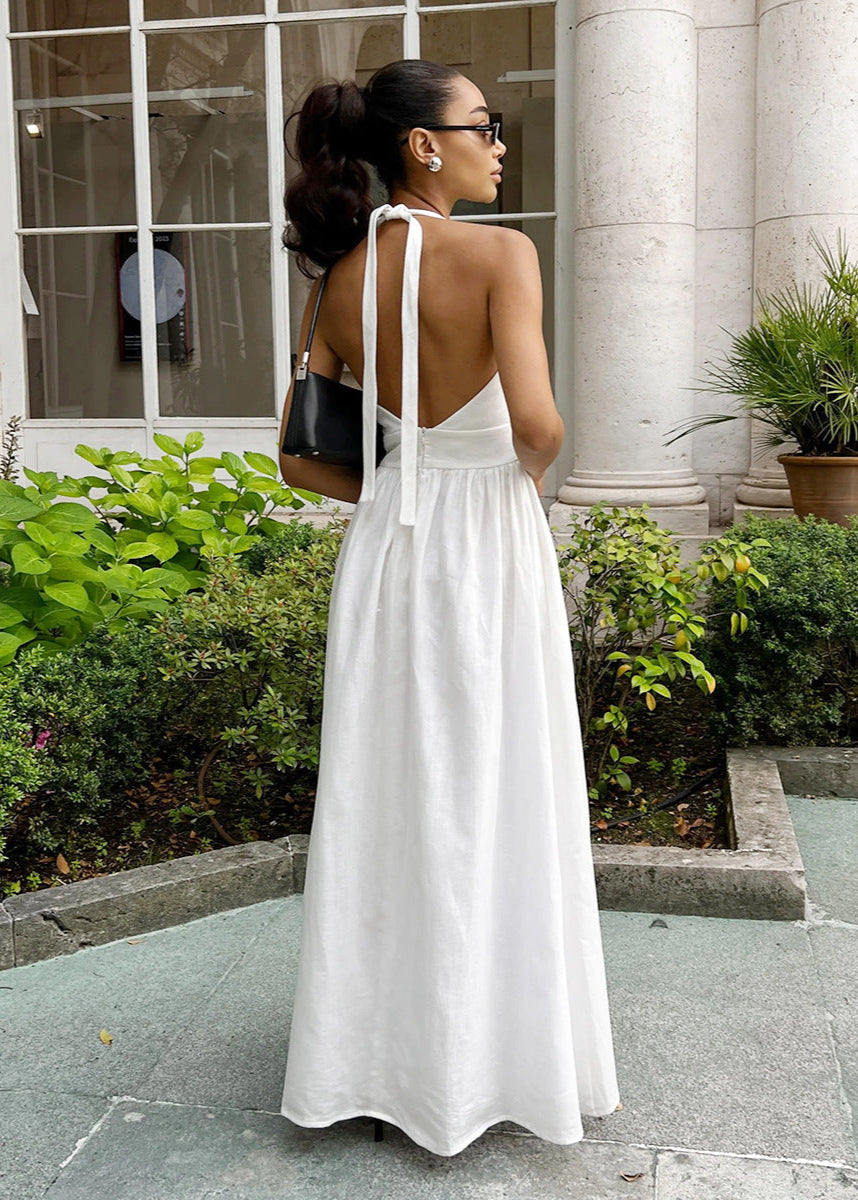 Vienna Grace - Halter Backless Maxi Dress