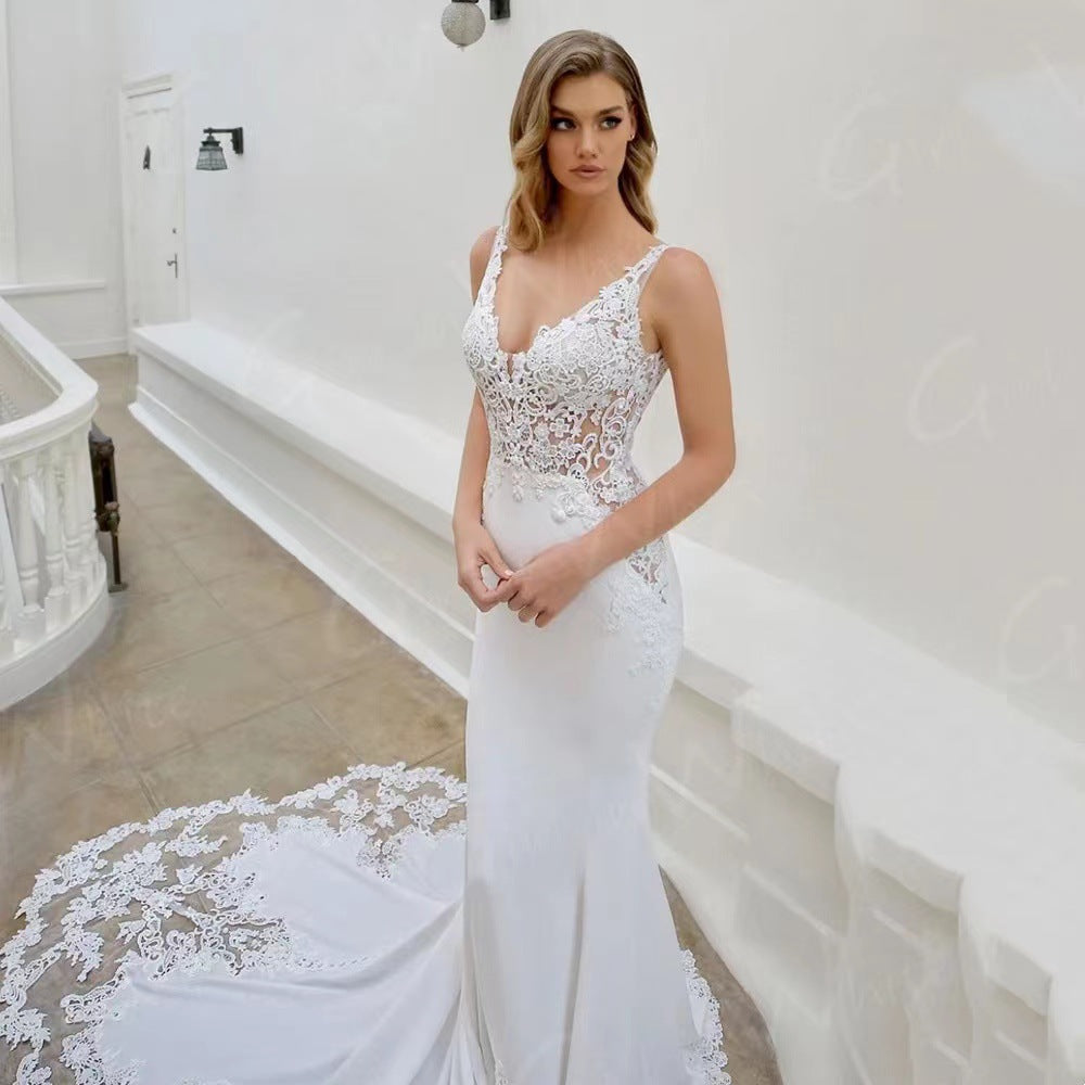 Strapless Satin Mermaid Bridal Wedding Dress
