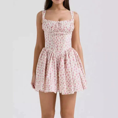 Floral - Spaghetti Strap Sexy Dress