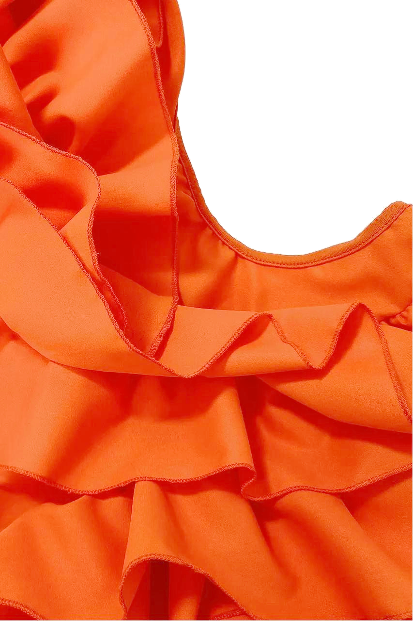 Layered Ruffle V-neck Mini Dress