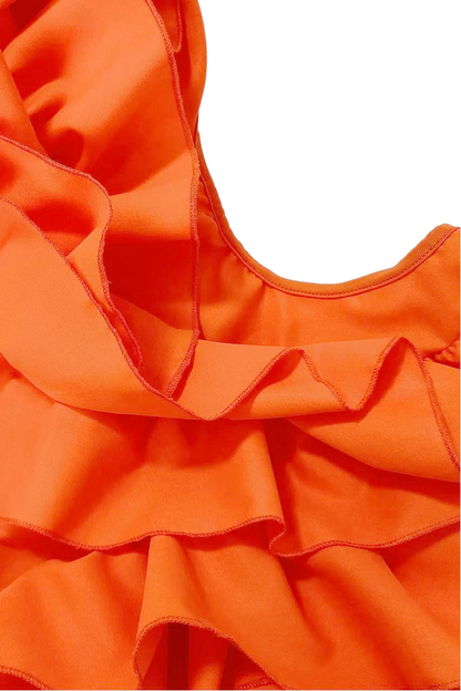 Layered Ruffle V-neck Mini Dress