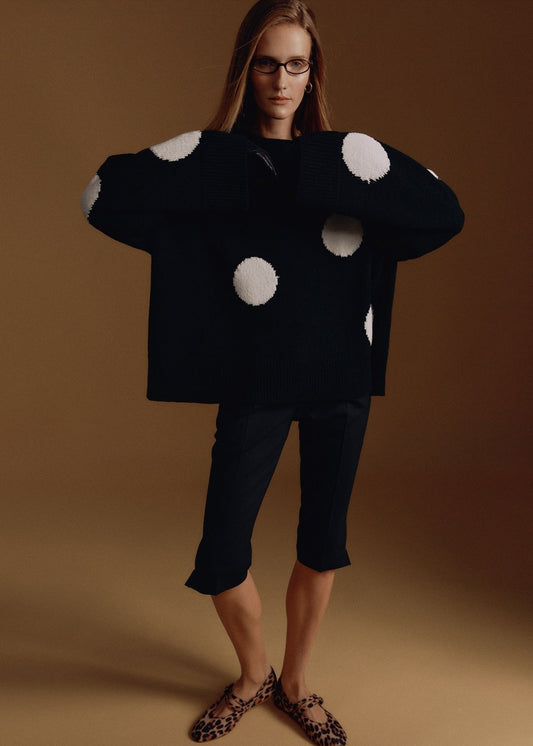 Oversized Polka Dot Sweater