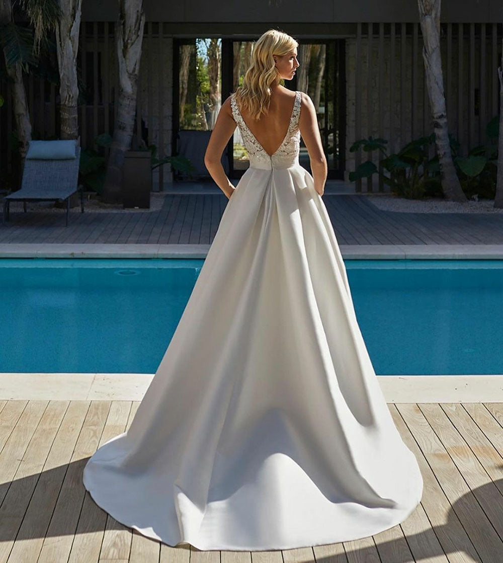 Strapless Lace Evening Gown Wedding Dress