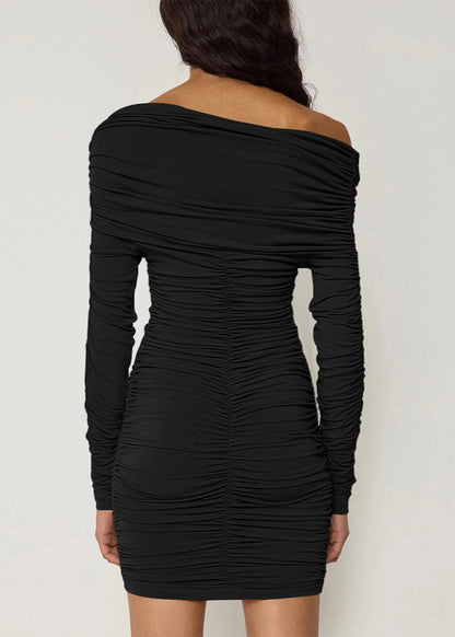 Isla - Off-Shoulder Ruched Mini Dress