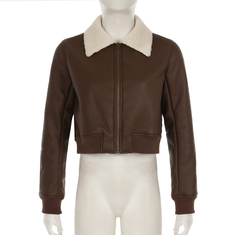 Taylynn Retro Faux Leather Jacket