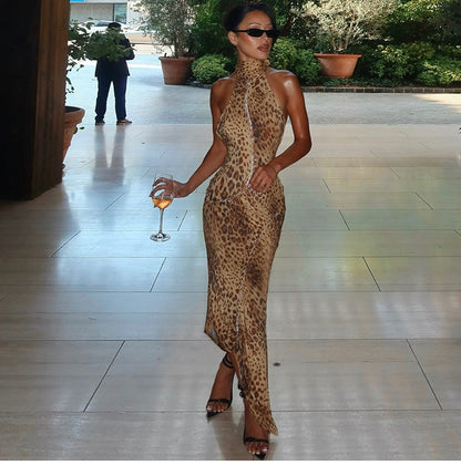 Amara Backless Leopard Dress