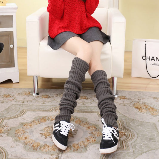 Thick Knit Warm Red Leg Warmers