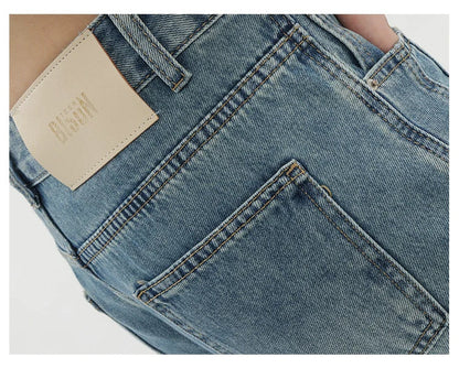 Vintage Distressed And Dirt-Dyed Patchwork Wide-Leg Jeans