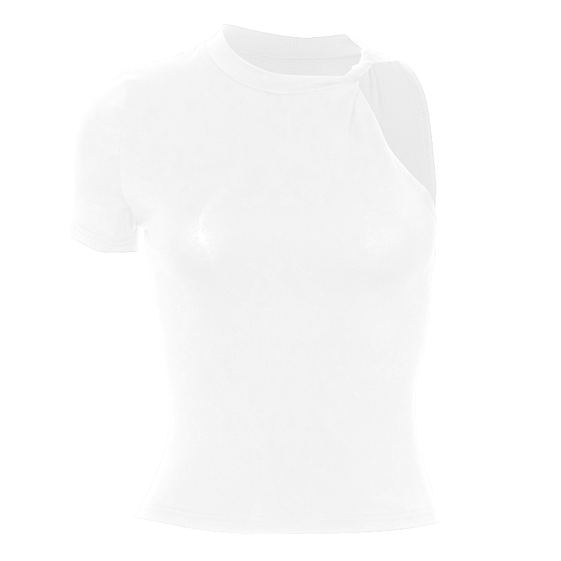 Crew neck irregular solid top