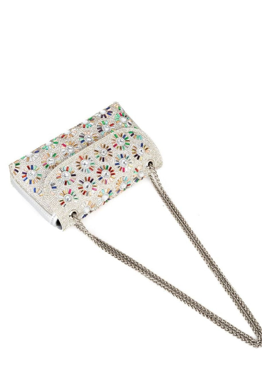 Soleil - Gold Crystal Chain Shoulder Bag