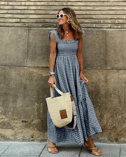 Isolde | Plaid Smocked Dress